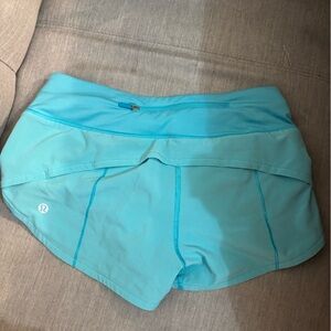 lululemon speed up short - low rise - 2.5” - teal/blue - size 2